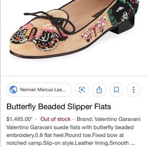 Valentino Garavani Butterfly beaded slipper flats